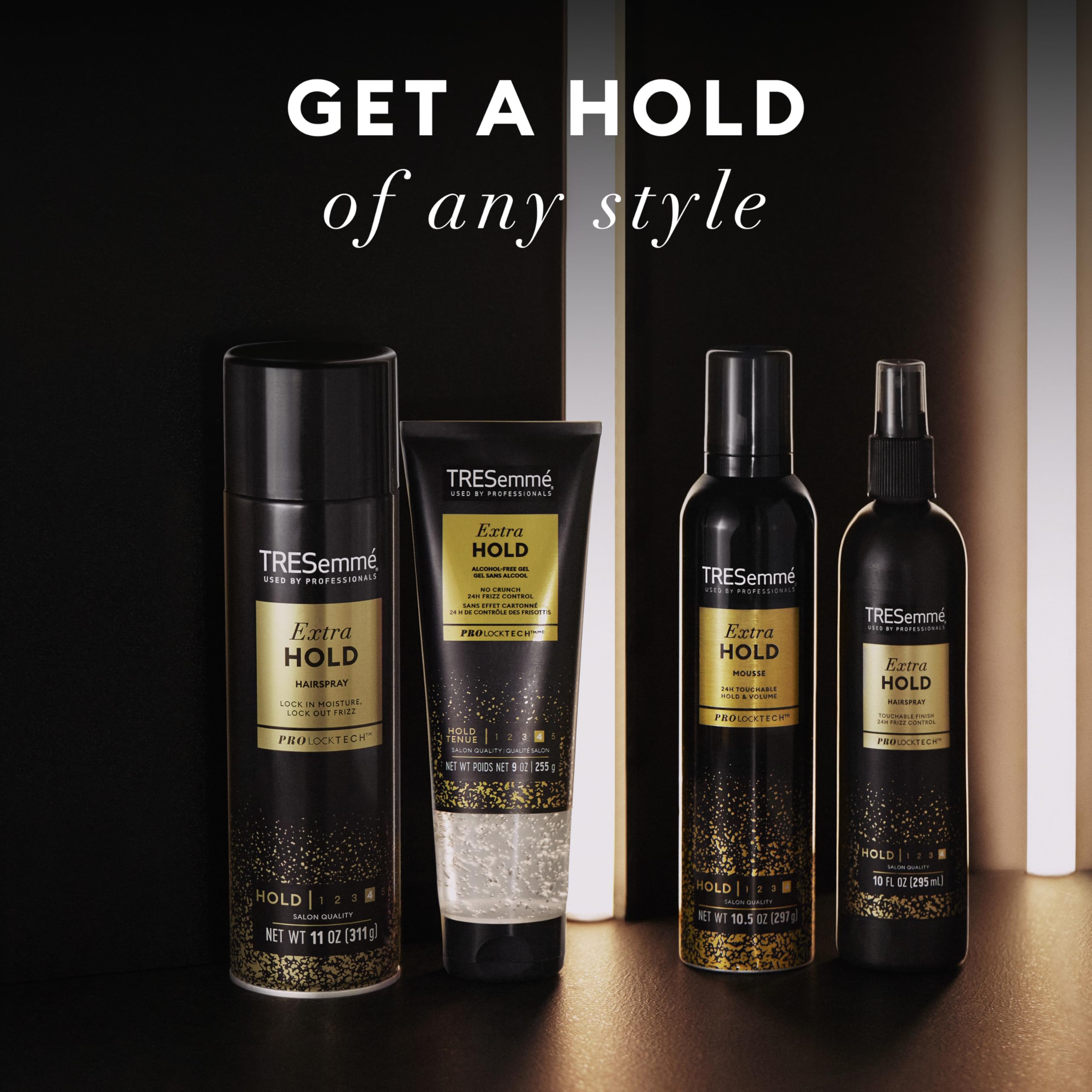 TRESemmé Shampoo, Conditioner, Hairspray, Styler, & Gel Start to Finish Hair Kit our Full Hair Regimen 5 Pack 6 TRESemmé Shampoo, Conditioner, Hairspray, Styler, & Gel Start to Finish Hair Kit our Full Hair Regimen 5 Pack