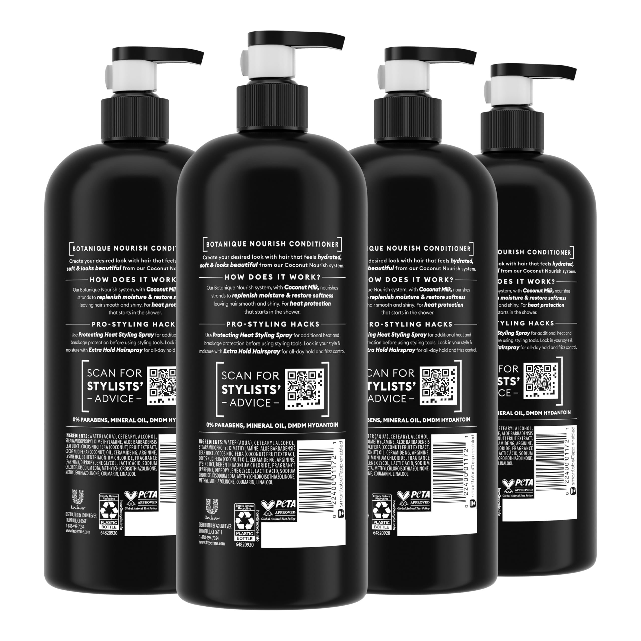 TRESemmé Conditioner Botanique Nourish 4 Pack With 100% Natural Coconut Milk and Aloe Vera 28 Fl Oz
