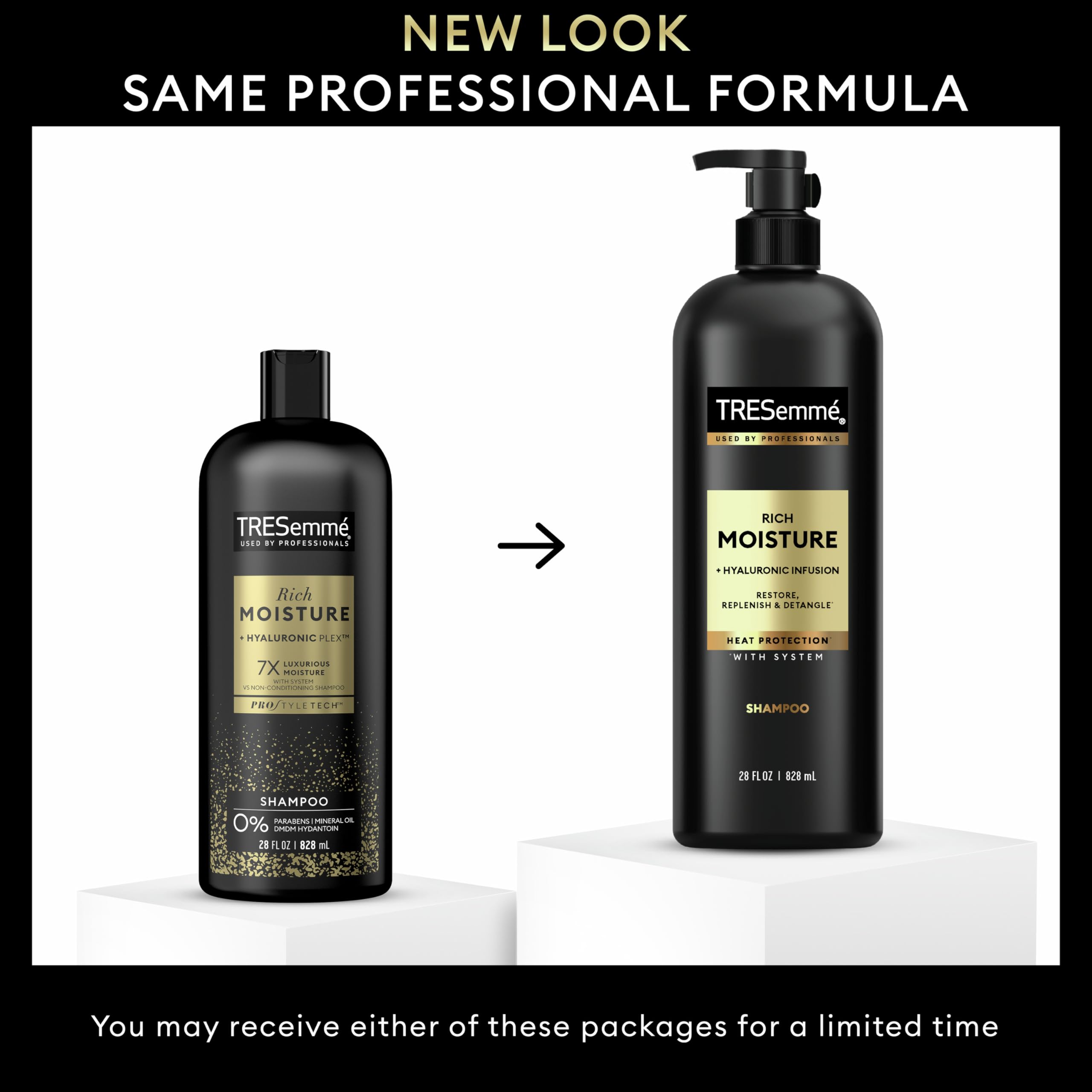 TRESemmé Rich Moisture Hydrating Shampoo 3 Count for Dry Hair Formulated With Pro Style Technology 28 Fl Oz