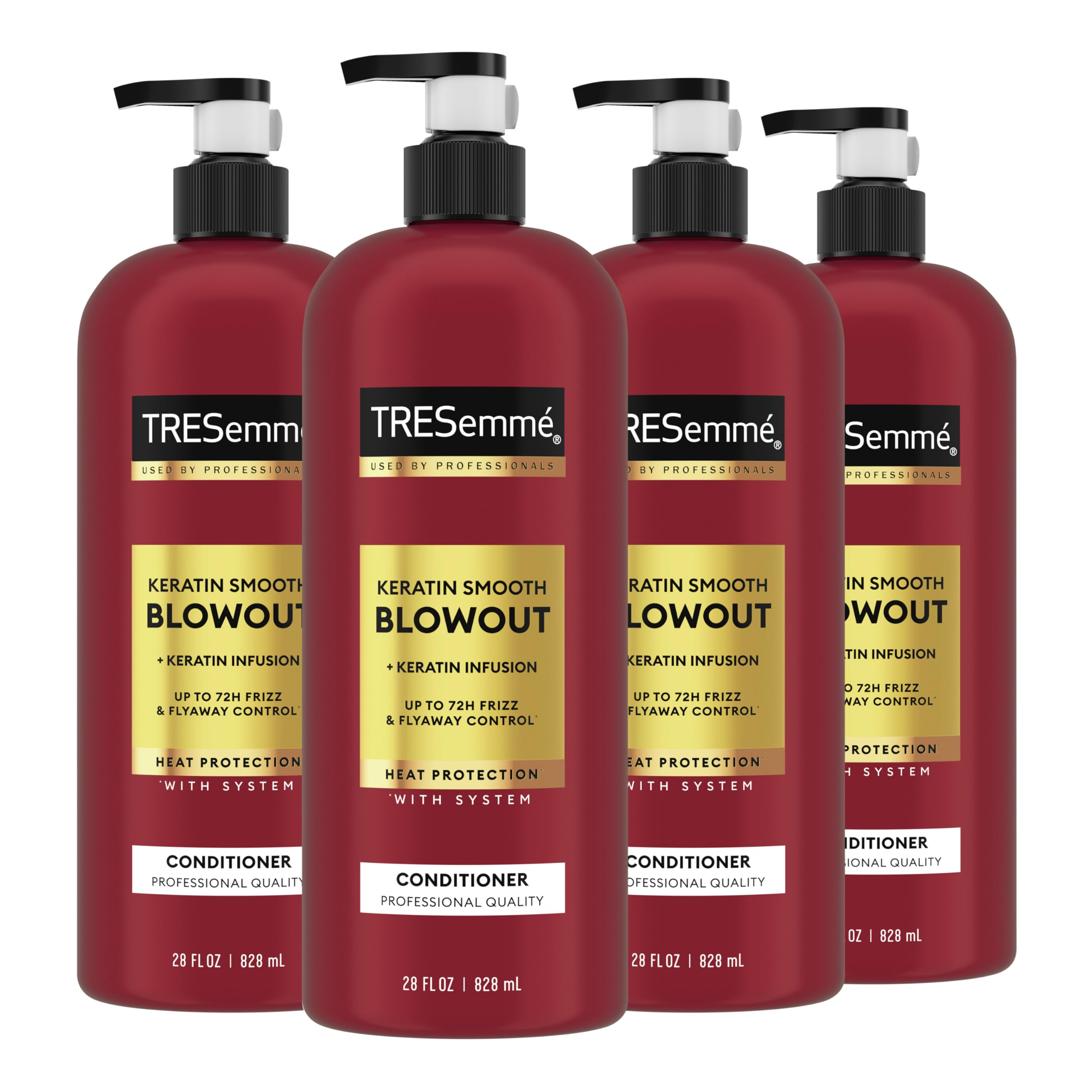 TRESemmé Keratin Smooth Conditioner 4 pack for Frizzy Hair, Formulated with Lamellar-Discipline, 28 Fl Oz