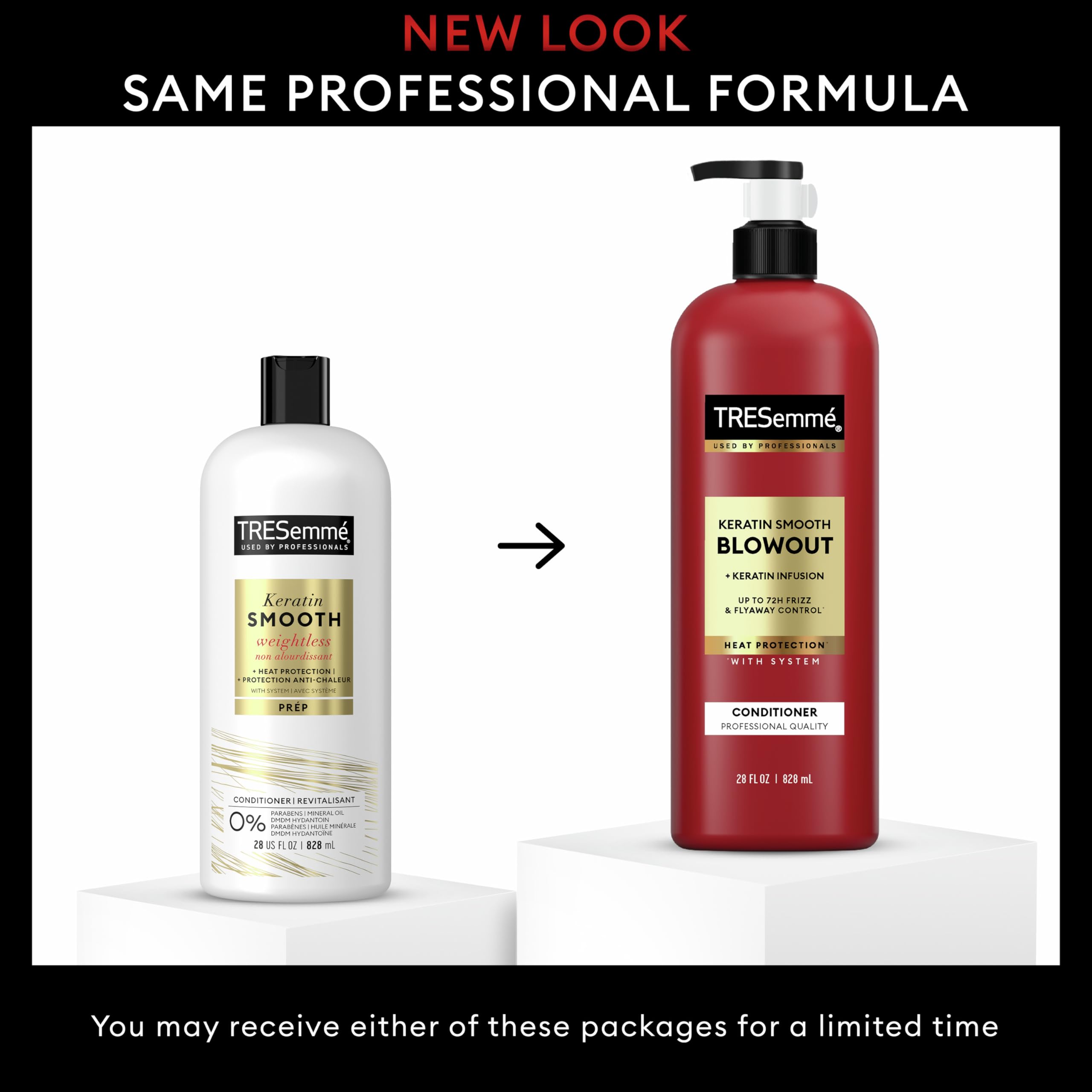 TRESemmé Keratin Smooth Conditioner 4 pack for Frizzy Hair, Formulated with Lamellar-Discipline, 28 Fl Oz