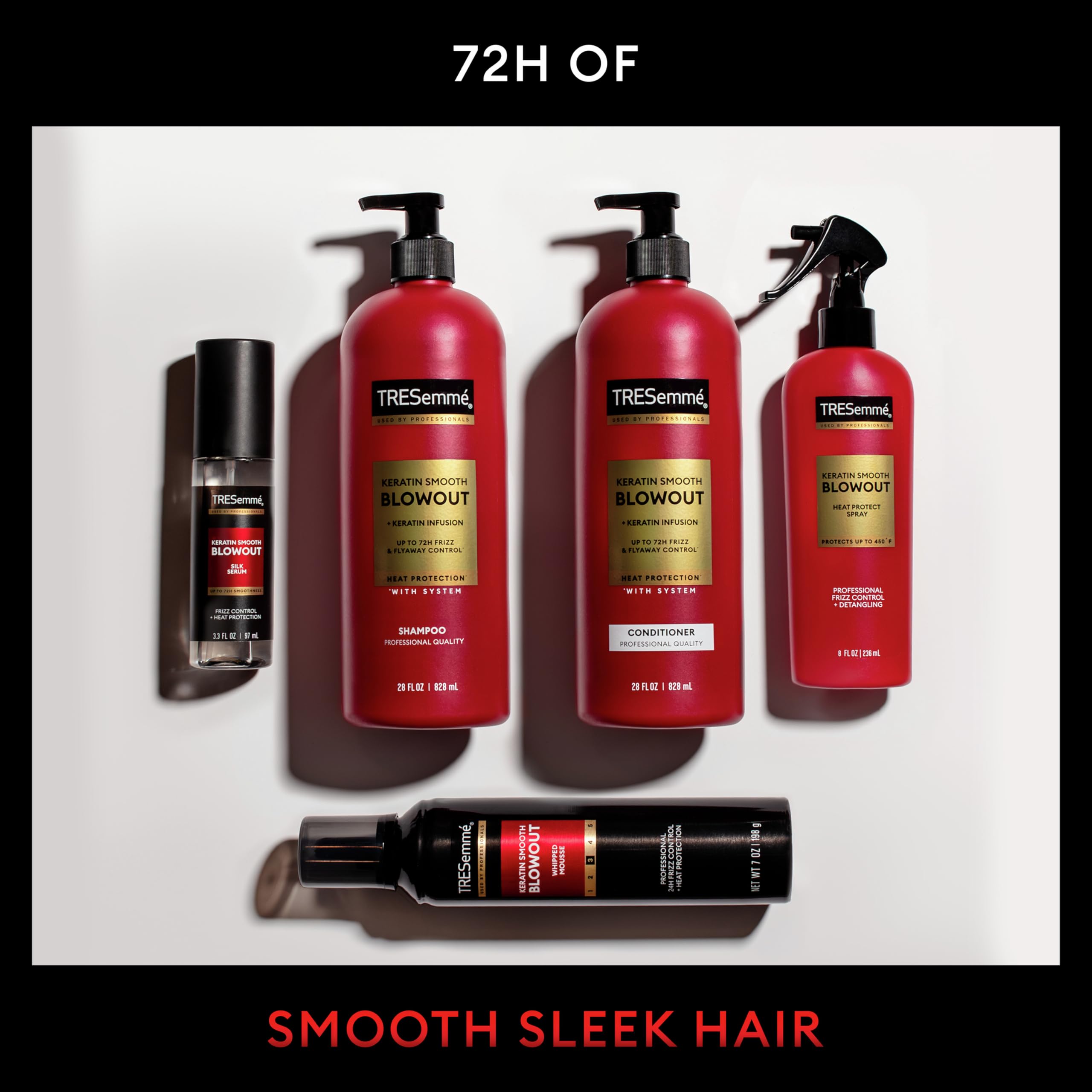 TRESemmé Keratin Smooth Conditioner 4 pack for Frizzy Hair, Formulated with Lamellar-Discipline, 28 Fl Oz