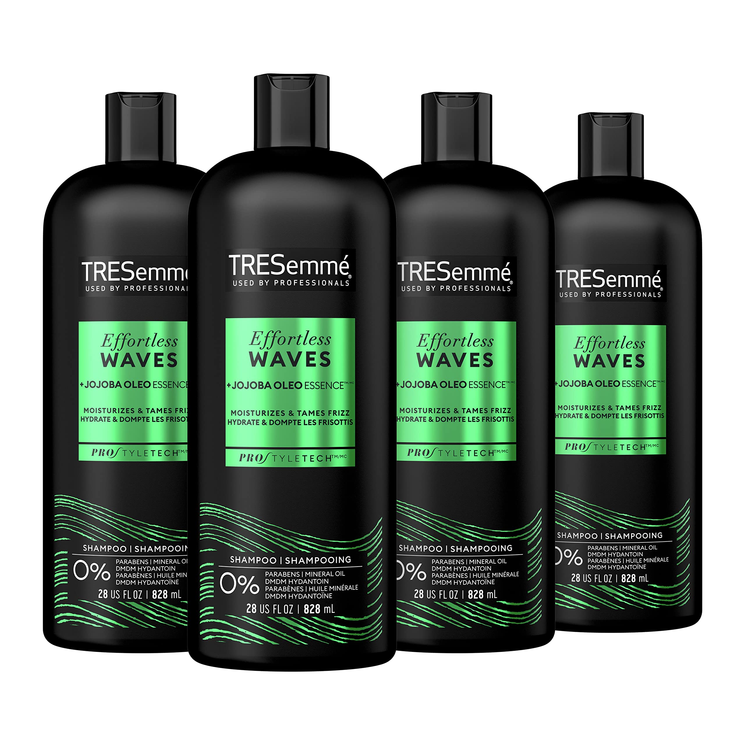 TRESemmé Hydrating Shampoo 4 Count With Jojoba Oleo Essence For Curl Definition And Frizz Protection 28 Oz