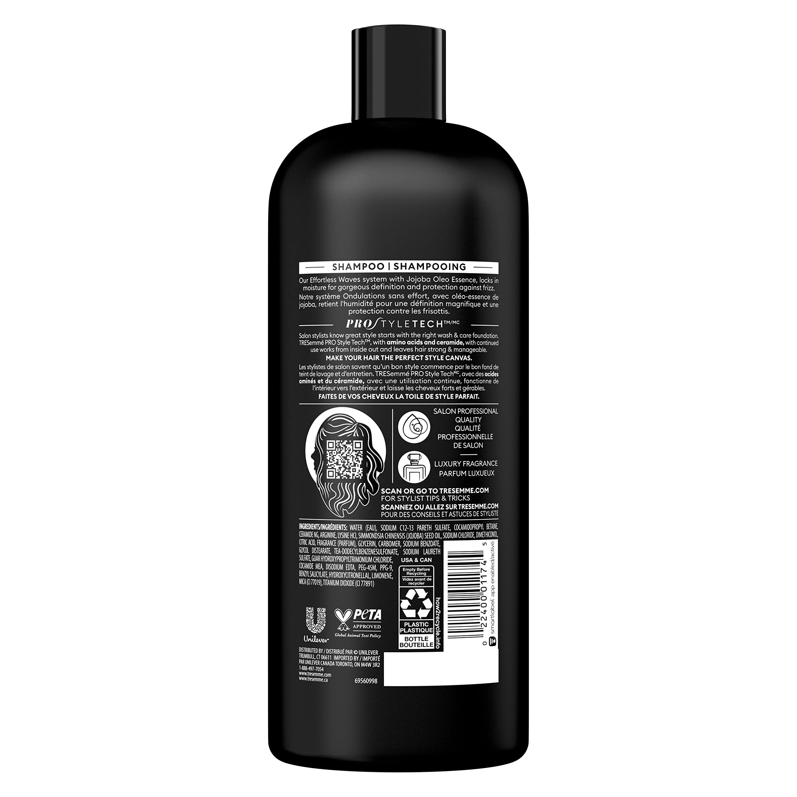 TRESemmé Hydrating Shampoo 4 Count With Jojoba Oleo Essence For Curl Definition And Frizz Protection 28 Oz