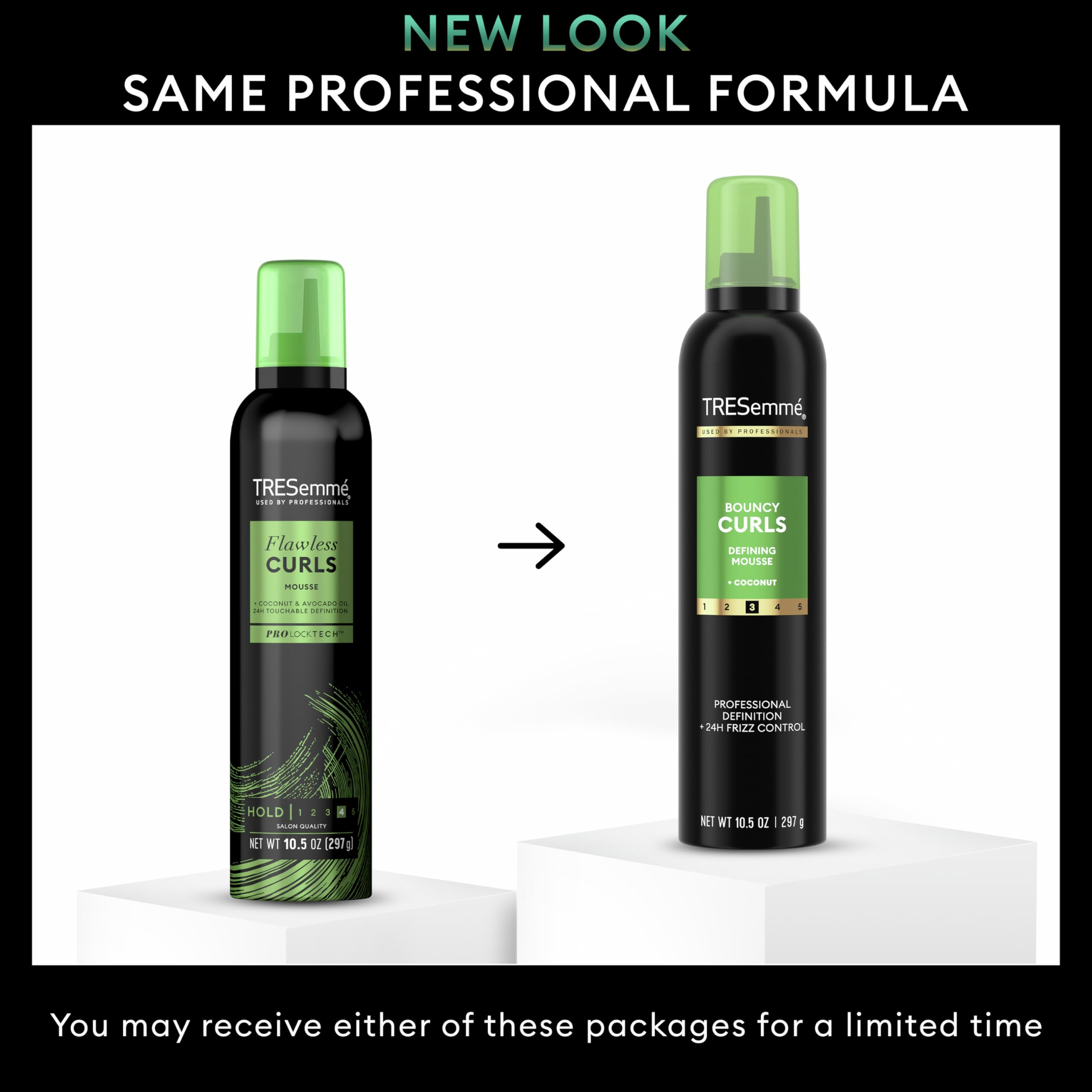 TRESemmé Flawless Curls Nourishing Mousse Pack of 6 With Coconut and Avocado Oil 10.5 oz