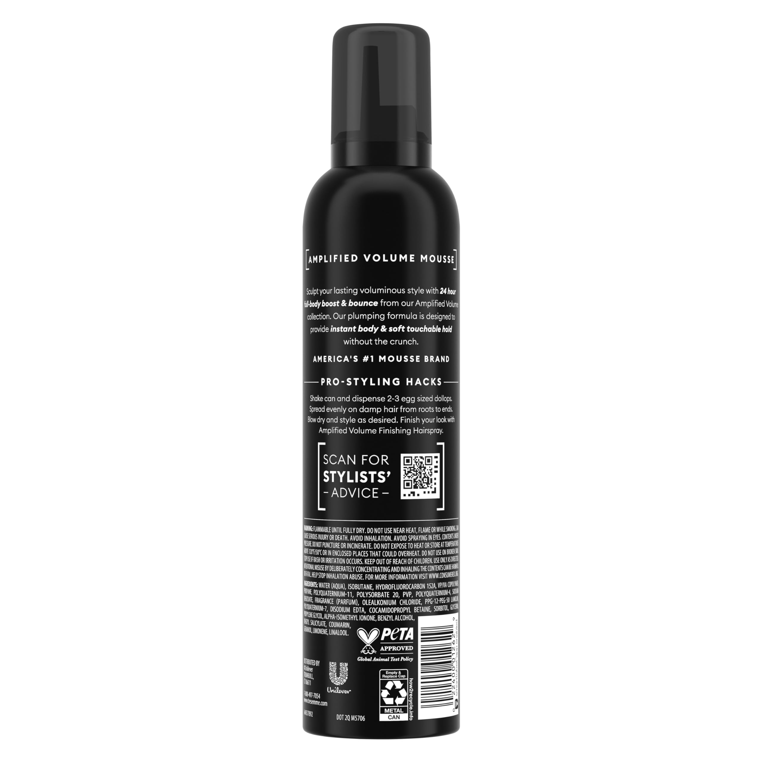 TRESemmé Plumping Mousse Amplified Volume for 24H Lift and Body with Pro Lock Technology 10.5 Fl Oz